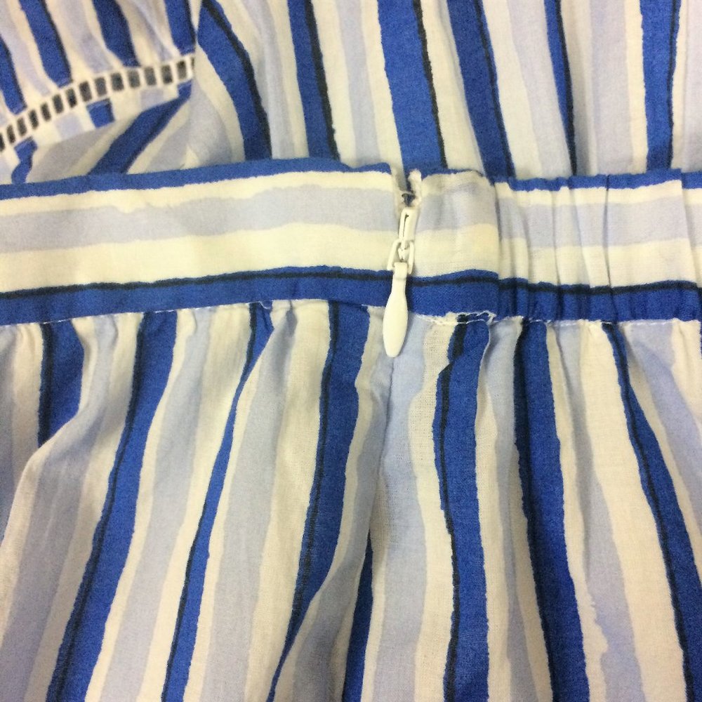J. Crew Tiered Cotton Midi Skirt in Stripe L - Picture 8 of 9